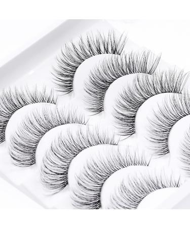 KSYOO Thin Clear Band Natural Look Eyelashes - 5 Pairs (C Curl, 8-16mm) | Reusable, Comfortable & Long-Lasting for Daily & Wedding Wear - Buy Online on GoSupps.com