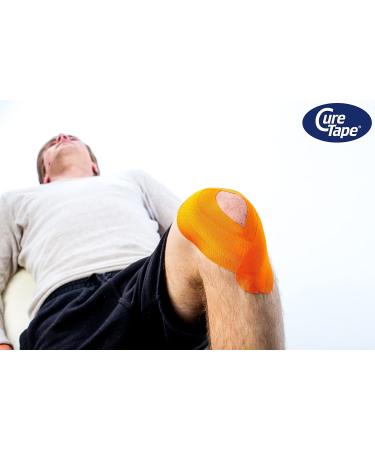 Curtape Sports Kinesiology Tape - Waterproof Latex-Free 25% More Adhesive - T V Certified 5cm x 5m Orange - Ideal for Injuries & Complaints - Buy Online on GoSupps.com