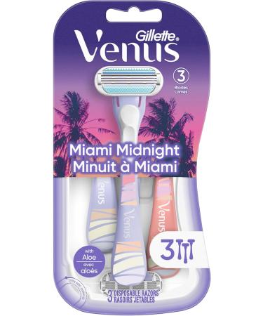 Gillette Venus Miami Midnight Smooth Women's Disposable Razors with Aloe 3 Razors - Buy Online on GoSupps.com