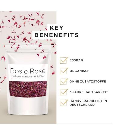 Rosie Rose Edible Flowers - Sunset Mix 50g Dried Rose Petals for Wedding Cakes & Baking - Natural Edible Decoration - Buy Online on GoSupps.com