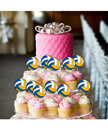 Rsstarxi 40 Pack Volleyball Cupcake Toppers Sports Ball Volleyball Game Player Cupcake Toothpicks Baby Shower Cake Decorations for Volleyball Game Theme Sports Kids Birthday Party Decorations Design 1 Volleyball - Buy Online on GoSupps.com