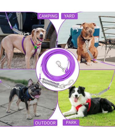 Premium 15m Purple Dog Yard Leash with Shock Absorbing | Durable Tie Out Cable for Dogs | Perfect for Outdoor Use - Buy Online on GoSupps.com