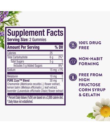 ZzzQuil Pure Zzzs Advanced Melatonin Gummies Sleep Aid with Chamomile & Lavender for Adults Berry Flavored 100 Count 100 Count (Pack of 1) - Buy Online on GoSupps.com
