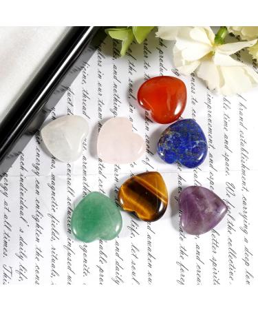 Soulnioi 7 Chakra Heart Stones Set - Natural Healing Gemstones for Reiki Meditation and Home Decor - Buy Online on GoSupps.com