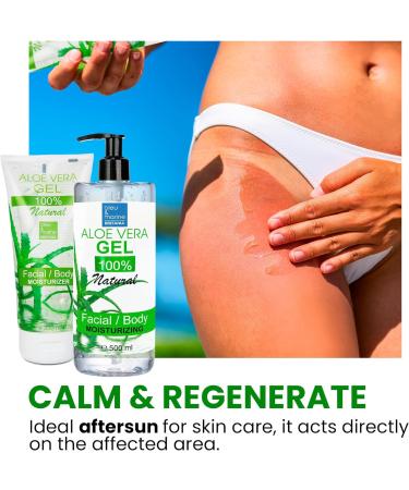 Pure Aloe Vera Gel 100% Natural 200 ml - DIY Face & Body Care, Moisturizer, Hair Repair, After Sun Soothing Gel - Unscented - Pack of 1 - Buy Online on GoSupps.com