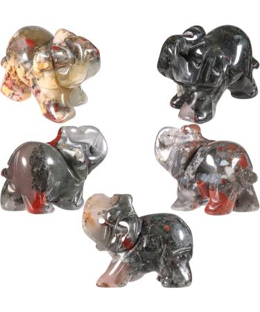 NUPUYAI Elephant Figure | African Bloodstone Gemstone | Healing & Lucky Charm | Reiki Feng Shui Decoration - Buy Online on GoSupps.com