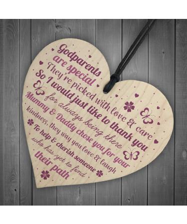Godparent Christening Gift Wooden Heart - Unique Godmother Godfather Keepsake - Buy Online on GoSupps.com