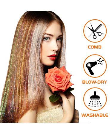 6 Pcs Pink Hair Tinsel Kit - Clip in Heat Resistant Glitter Extension for Women, Girls, Kids - Festival Party Hair Accessories - Buy Online on GoSupps.com