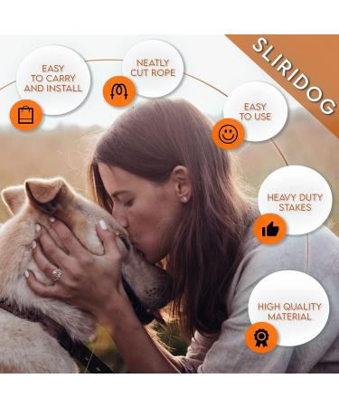 Sliridog 6m Cable & Stake for Large Dogs - Heavy Duty Secure for Courtyard Beach & Camping - Holds Up to 90kg - Outdoor Pet Solutions - Buy Online on GoSupps.com