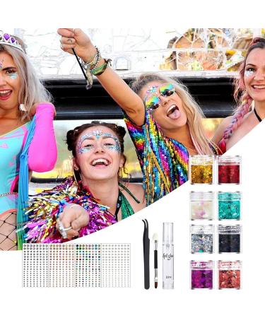 Arrovarp Body Glitter for Women Face Glitter Makeup | Glitter Glitter for Nightclub Crafts with Gel Glue and Brush Paint Glitter - Buy Online on GoSupps.com