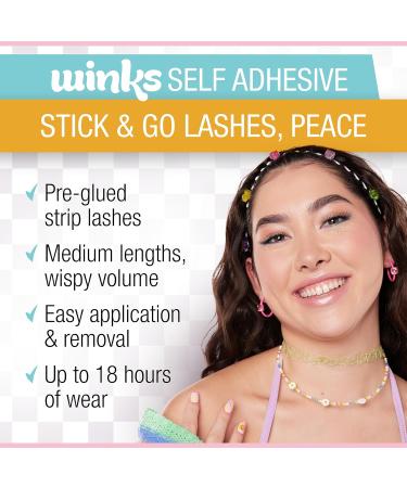 Ardell Winks Self Adhesive Lashes - Easy-to-Apply Lightweight Full-Volume Flare | No Glue Needed - 1 Pair - Buy Online on GoSupps.com