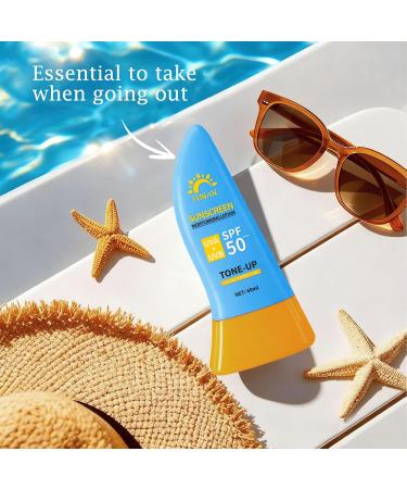 FUNAN Face Sunscreen SPF 50+ Waterfull Tone-Up Sunscreen Serum Base lotion Color Correcting Oil Free & Oxybenzone Free 2.1 Fl Oz - Buy Online on GoSupps.com