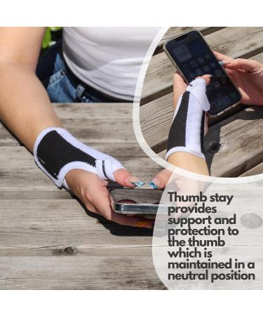 Solace Bracing Thumb Support Max - British Made & NHS Supplied - XL Right Hand - Black/White - #1 Thumb Brace for Pain Relief - Buy Online on GoSupps.com