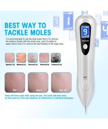 LARALA Skin Tag Removal Pen Skin Tag Removal Kit Mole Remover with 9 Adjustable Modes for Moles Warts and Age Spots on Face Hands and Body White - Buy Online on GoSupps.com