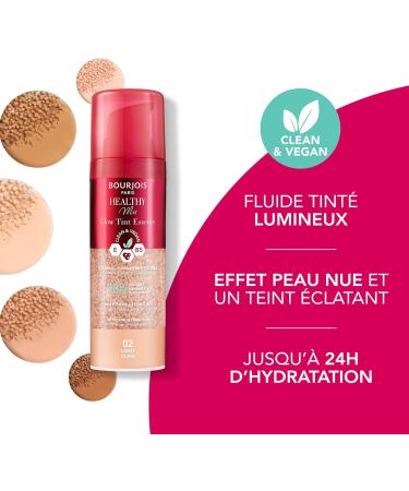 Bourjois Healthy Mix 03 Medium clair Glow Tint Essence Effet peau nue Fini clatant Hydratant teint la texture fra che et l g re Formule clean et v gane 30 ml L ger et moyen - Buy Online on GoSupps.com