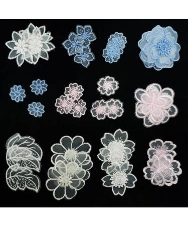 Yayatty 36 Pcs Lace Flowers Embroidery Applique Set - Ideal for Wedding Dress Sewing Craft DIY - Iron On Rose Leaf Organza Patches - Buy Online on GoSupps.com