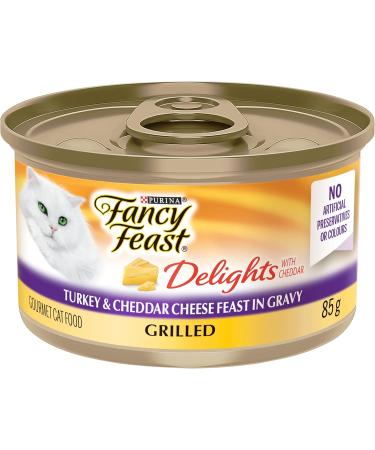 Fancy Feast Delights with Cheddar Wet Cat Food Grilled Turkey & Cheddar Cheese Feast - 85 g Can (24 Pack) & Fancy Feast Gravy Lovers Wet Cat Food Turkey Feast in Gravy - 85 g Can (24 Pack) Cat Food + PET_FOOD 00055800436696 - Buy Online on GoSupps.com