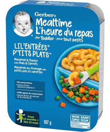 GERBER LIL'ENTR ES Macaroni & Cheese with Peas & Carrots 187 g - Buy Online on GoSupps.com