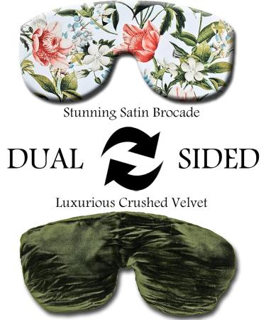 Handmade Opulence Yoga Eye Mask Pillow | Weighted Flaxseed Lavender Aromatherapy Satin & Velvet | Adjustable Strap for Meditation & Restful Sleep | Spring Green | TEMF-SG - Buy Online on GoSupps.com