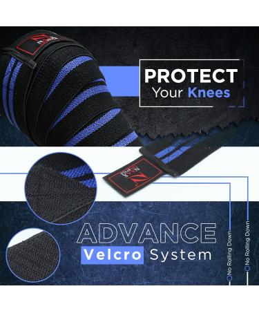 NAAX Knee Compression Sleeve with Side Stabilizer - Ultimate Support for Running Sports & Injury Recovery - Blue - Buy Online on GoSupps.com