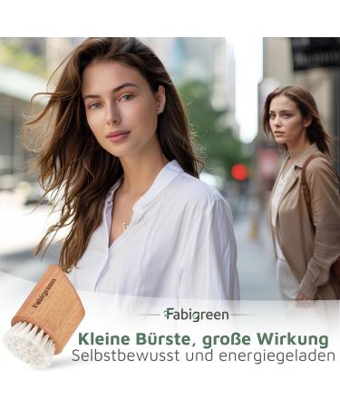 Fabigreen Premium Face Brush - Made in Germany | E-book with Face Yoga & Skin Care Tips | Eco-Friendly Dry Brush for Massage & Peeling - Sustainable FSC Buchenholz & Plastic - Buy Online on GoSupps.com