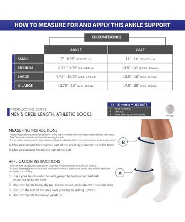 Buy Champion Men's Compression Socks 15-20 mmHg - Athletic Fit Crew Length Black Large | Cushioned Mid-Calf Sports Socks for Enhanced Performance - Buy Online on GoSupps.com