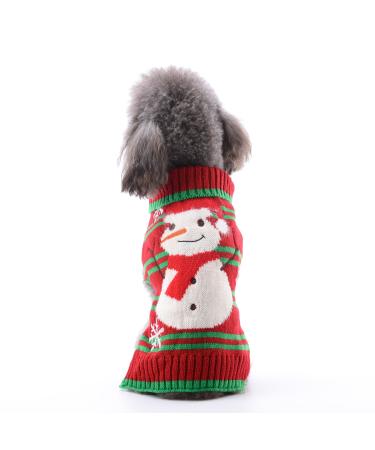 Abrrlo dog costumes dog clothes cotton sweaters celebrate christmas day winter coat knitting sweater pet dog sweater pet costume fashion holiday party gift (m snowman) m snowman