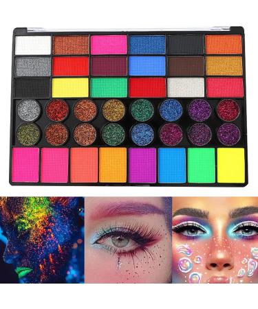 Couleur faciale - Water-based make -up | Couleur du visage bas sur l'eau | Palette de maquillage d'Halloween de 42 couleurs pour le corps du corps Couc sensible Skin pour Festival Aspect - Buy Online on GoSupps.com