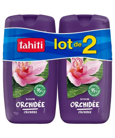 TAHITI - Gel Douche Origines Relaxant Parfum Orchid e d'origine naturelle 95% et au PH neutre 250 ml - Lot de 2 flacons Sans parfum 250 ml (Lot de 2)