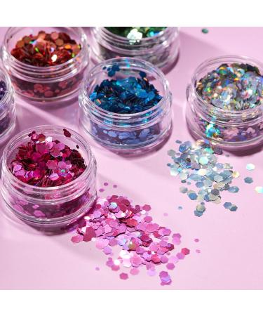 Rose Gold Chunky Holographic Glitter by Moon Glitter - Cosmetic Festival Makeup for Face, Body, Nails, Hair & Lips - 3g - Buy Online on GoSupps.com