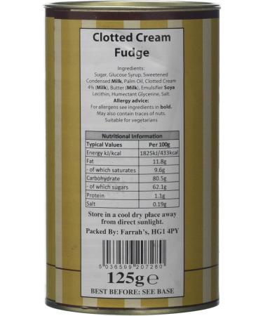 Farrah's of Harrogate - Clotted Cream Fudge Drum 150g - Buy Online on GoSupps.com