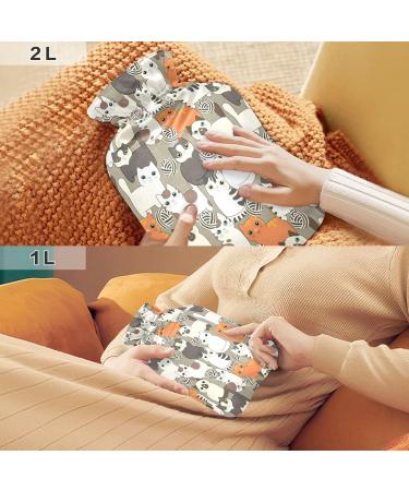 Funny Cartoon Cat Hot Water Bottle - 2L | Pain Relief & Heat Therapy | International Shipping - Buy Online on GoSupps.com