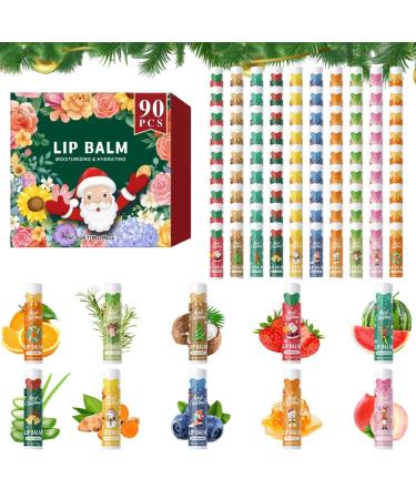 Moisturizing Lip Balm - 90 Softening Sticks Nourishing Lip Balm | For Women and Men Travel Outdoors Work Environment Party Romantic Evening Social Gathering