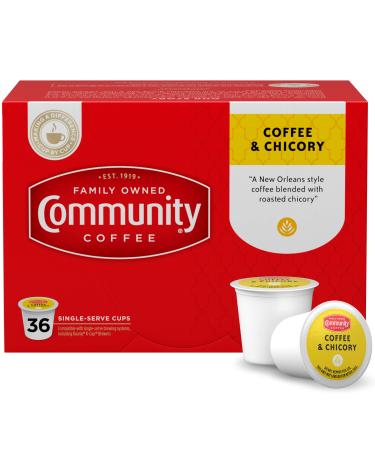 Community Coffee & Chicory 36 Count Coffee Pods, Medium Dark Roast, Compatible with Keurig 2.0 K-Cup Brewers Coffee & Chicory 36 Count (Pack of 1) - Buy Online on GoSupps.com