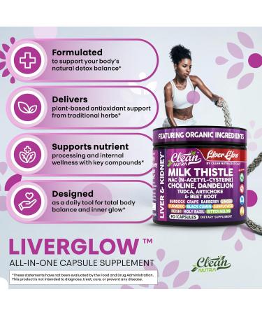 Clean Nutra Organic Milk Thistle Supplement | Liver Cleanse Detox & Repair + NAC Choline Dandelion Root TUDCA Artichoke Beet Root Burdock Holy Basil Kidney & Liver Support 90 Vegan Capsules - Buy Online on GoSupps.com