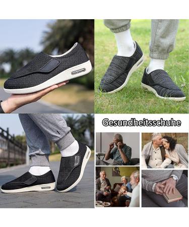 Women's Wide Width Diabetic Walking Shoes - Adjustable & Breathable - Dark Gray - 40EU - Buy Online on GoSupps.com