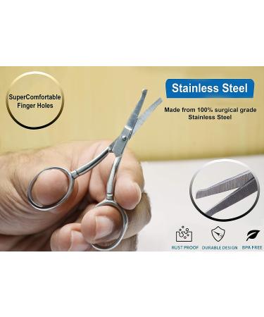 Babiface Nose Hair Scissor | Rounded Tip Safety Scissor for Facial Hair | Stainless Steel Trimmer for Men and Women - Buy Online on GoSupps.com
