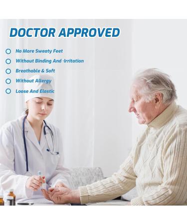 LIN Diabetic Socks for Men & Women - Non-Binding Circulatory Extra Wide Top - Quarter White - 10-13 - 4 Pairs - Buy Online on GoSupps.com