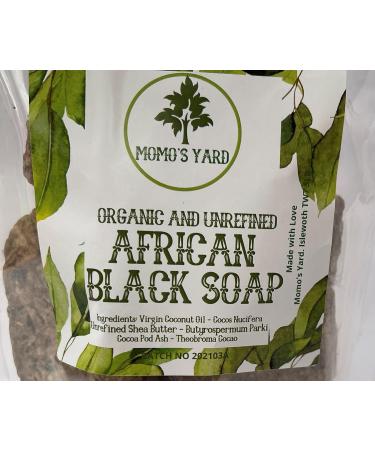 Black Soap Handmade Organic Authentic Raw African made from all natural ingredients - Organic Coconut Oil Cocoa Pod Ash and Organic Shea Butter by Momo's Yard 1kg - Buy Online on GoSupps.com
