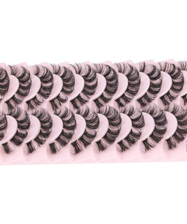 10 Pairs Pack EYDEVRO D Curl 18mm Fluffy Wispy Cluster Lashes - Dramatic Cat Eye False Eyelashes Extensions - Buy Online on GoSupps.com
