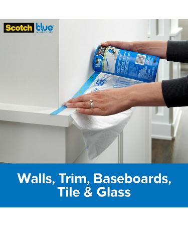 ScotchBlue Pre-Taped Painter's Plastic with Dispenser  Prepares and Protects in One Easy Step  Multi-Surface Painter's Tape and Plastic for Indoor Use  24 Inches x 30 Yards  1 Roll With Dispenser 24 Width - Buy Online on GoSupps.com