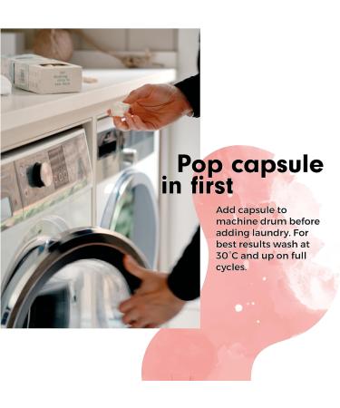 Wilton London Eco Friendly Laundry Capsules 22 Washes - 100% Plastic Free Packaging - Non-Bio - Plant-based & Biodegradable Powder Formula - Essential Oils - Fresh and Longlasting Patchouli Scent - Buy Online on GoSupps.com