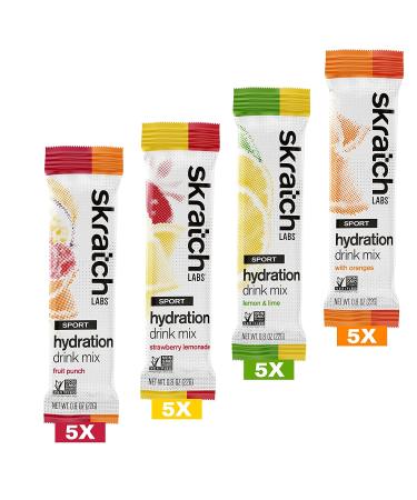 SKRATCH LABS Hydration Packets Variety Pack - Electrolyte Powder for Athletes | 20 Single Serving Packets | Gluten Free, Vegan, Kosher - Buy Online on GoSupps.com