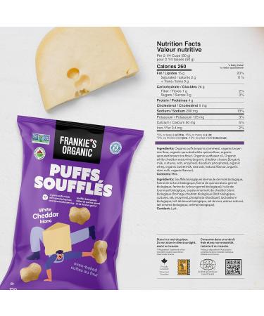 Frankie's Organic White Cheddar Cloud Puffs 120g (Case Of 12) 1.44kg 1.44 kilogram - Buy Online on GoSupps.com