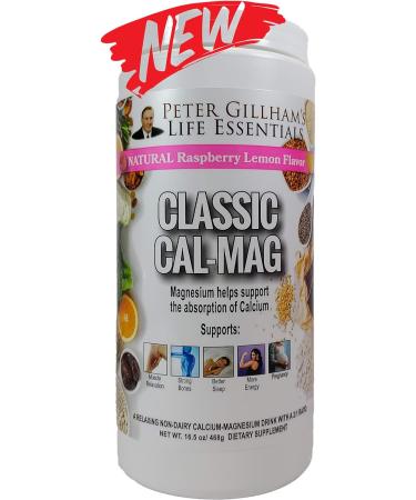Peter Gillham's Life Essentials Cal-Mag Powder 16.5oz - Raspberry Lemon Sleep & Stress Aid, Muscle Relaxation, Leg Cramps, Bones & Teeth Support - Made in USA - Buy Online on GoSupps.com