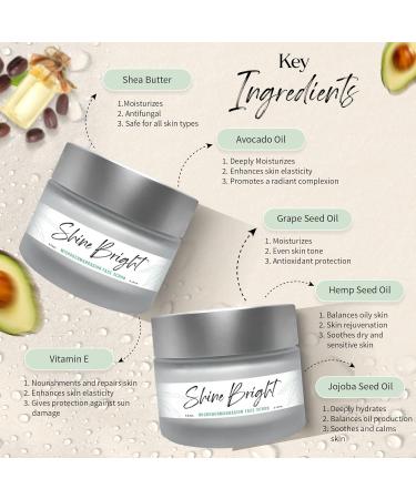 Shine Bright Microdermabrasion Facial Scrub - Exfoliating Face Scrub for All Skin Types Brighten Skin - 2 Pack - International Shipping Available - Buy Online on GoSupps.com