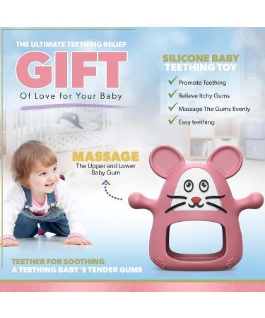 Little Pixy Silicone Baby Teether Toy for 0-6 Months | Hand Pacifier & Chew Toy for Newborns | Sensory & Car Seat Toy in Pink - Buy Online on GoSupps.com