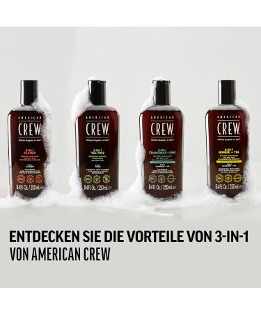 American Crew 3-in-1 Tea Tree Shampoo Conditioner & Body Wash - Daily Care for Men's Hair & Body 100ml - Buy Online on GoSupps.com