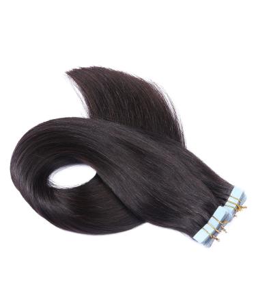 Buy #1B Black Brown Tape In Hair Extensions - 40cm | 100% Remy Real Hair - Tresse by Novon - International Shipping - Buy Online on GoSupps.com