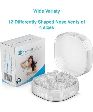 Nose Vents by Snore Bastion - 12 Soft Silicone Nasal Cones for Snoring Relief and Improved Breathing - Buy Online on GoSupps.com